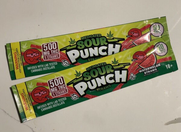 Medicated Sour Punch Straws 500MG